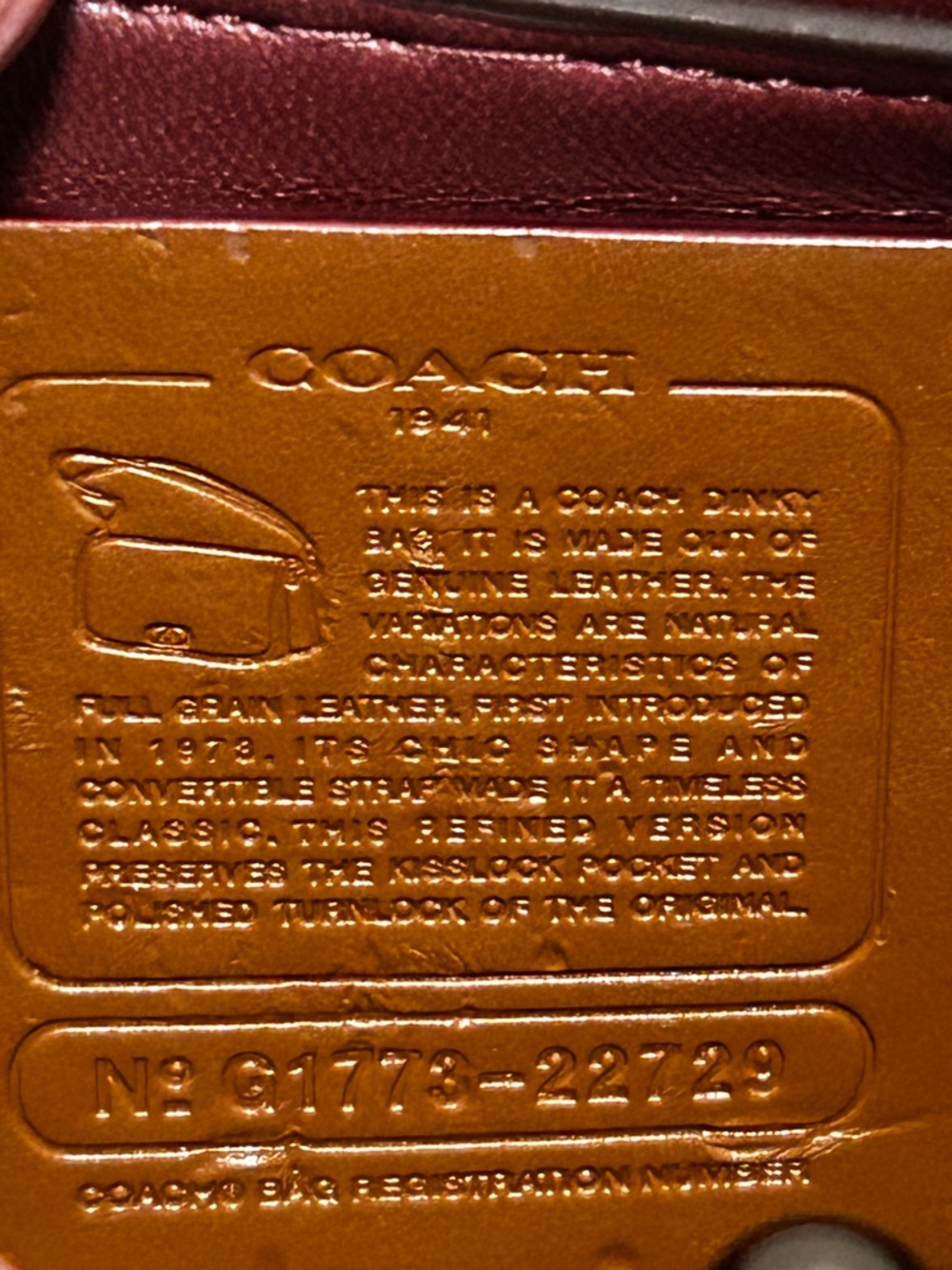 COACH 1941 Quilted Nappa Leather Dinky in Primrose w/3Way Strap - Picture 15 of 16
